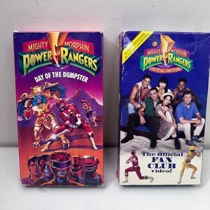2 Mighty Morphin Power Rangers VHS Day of the Dumpster & Official Fan Club Video